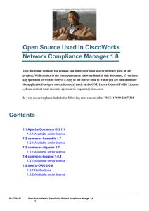 Open Source Used In CiscoWorks Network Compliance Manager 1.8