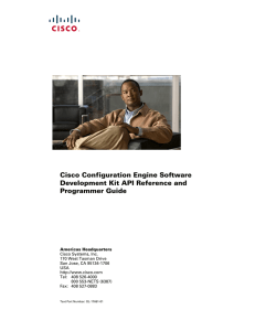 Cisco Configuration Engine Software Development Kit API Reference and Programmer Guide