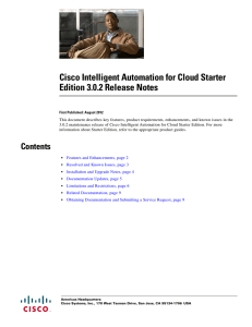 Cisco Intelligent Automation for Cloud Starter Edition 3.0.2 Release Notes