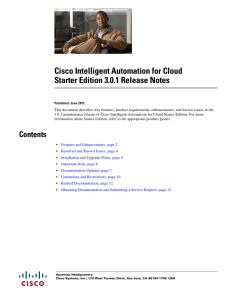 Cisco Intelligent Automation for Cloud Starter Edition 3.0.1 Release Notes