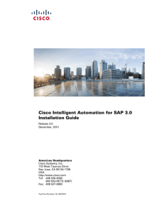 Cisco Intelligent Automation for SAP 3.0 Installation Guide