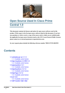 Open Source Used In Cisco Prime Central 1.0