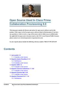 Open Source Used In Cisco Prime Collaboration Provisioning 9.0