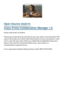 Open Source Used In Cisco Prime Collaboration Manager 1.0