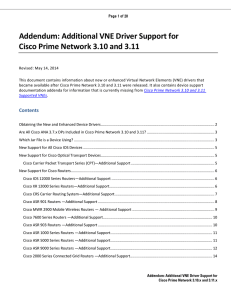 Addendum: Additional VNE Driver Support for