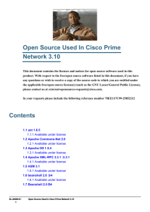 Open Source Used In Cisco Prime Network 3.10