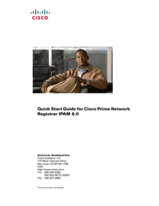 Quick Start Guide for Cisco Prime Network Registrar IPAM 8.0