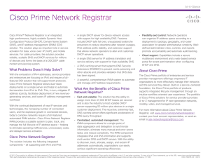 Cisco Prime Network Registrar At-A-Glance