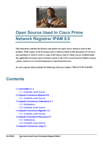 Open Source Used In Cisco Prime Network Registrar IPAM 8.0