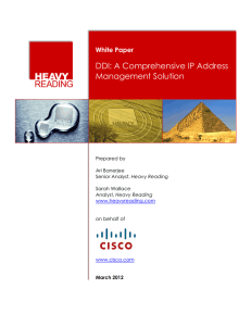 DDI: A Comprehensive IP Address Management Solution White Paper