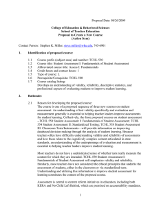 Proposal Date: 08/26/2009 College of Education &amp; Behavioral Sciences