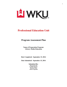 Professional Education Unit  Program Assessment Plan