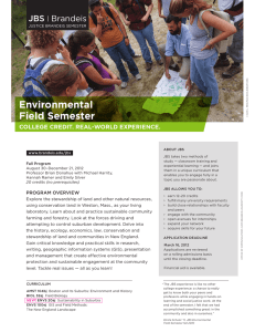 Environmental Field Semester JBS Brandeis