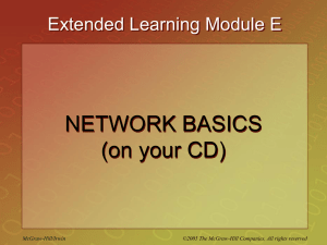 NETWORK BASICS (on your CD) Extended Learning Module E