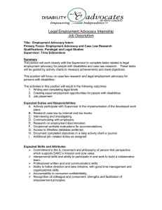Legal Employment Advocacy Internship Job Description