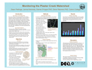 Monitoring the Plaster Creek Watershed Introduction Methods