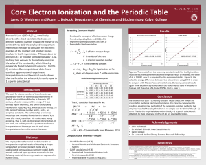 Core Electron Ionization and the Periodic Table  Results