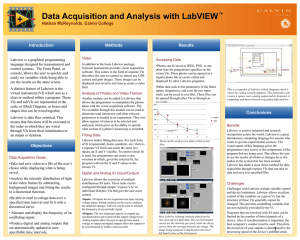 Data Acquisition and Analysis with LabVIEW Nathan McReynolds, Calvin College Introduction Methods