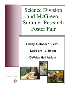 Science Division and McGregor Summer Research Poster Fair