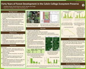 Forty Years of Forest Development in the Calvin College Ecosystem... Background Jonathan Knott, David Postma, and Dr. Randy Van Dragt