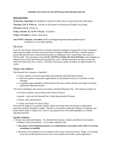 Guidelines for Posters for the 2015 Science Division Research Fair