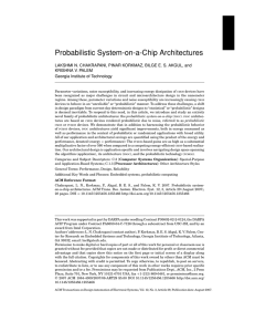 Probabilistic System-on-a-Chip Architectures