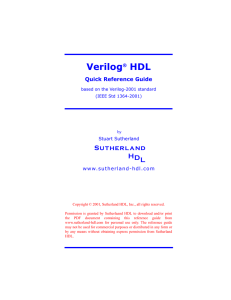 Verilog HDL Sutherland Quick Reference Guide