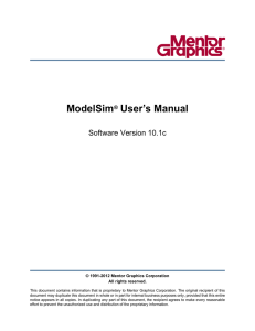 ModelSim User’s Manual Software Version 10.1c