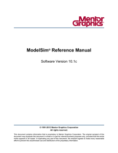 ModelSim Reference Manual Software Version 10.1c