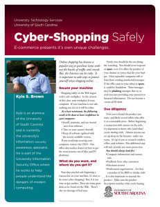 Cyber-Shopping Safely E-commerce presents it’s own unique challenges.