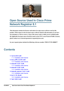 Open Source Used In Cisco Prime Network Registrar 8.1