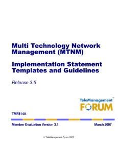 Multi Technology Network Management (MTNM) Implementation Statement Templates and Guidelines