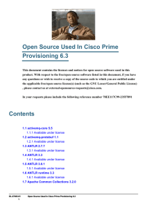 Open Source Used In Cisco Prime Provisioning 6.3