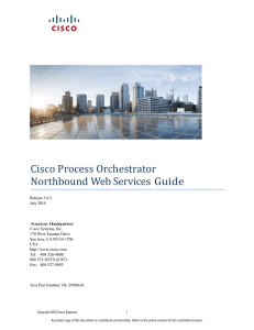 Cisco Process Orchestrator Northbound Web Services Guide