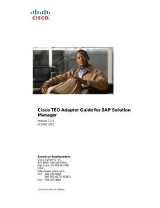 Cisco TEO Adapter Guide for SAP Solution Manager