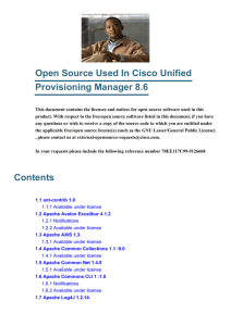 Open Source Used In Cisco Unified Provisioning Manager 8.6