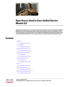 Open Source Used In Cisco Unified Service Monitor 8.0