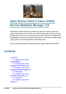 Open Source Used In Cisco Unified Service Statistics Manager  8.6