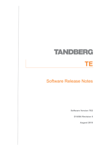 TE Software Release Notes  Software Version TE2