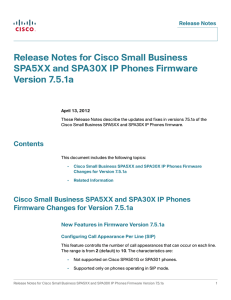 Release Notes for Cisco Small Business Version 7.5.1a Release Notes