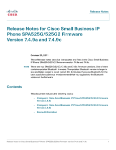 Release Notes for Cisco Small Business IP Phone SPA525G/525G2 Firmware Release Notes