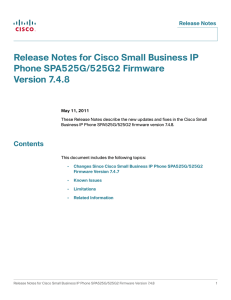 Release Notes for Cisco Small Business IP Phone SPA525G/525G2 Firmware Version 7.4.8