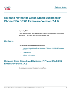 Release Notes for Cisco Small Business IP Release Notes