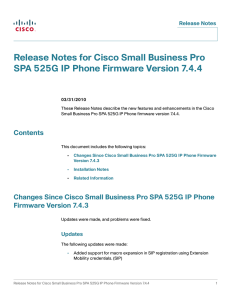 Release Notes for Cisco Small Business Pro Release Notes