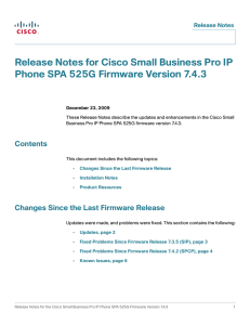 Release Notes for Cisco Small Business Pro IP Release Notes