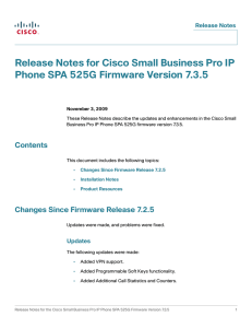 Release Notes for Cisco Small Business Pro IP Release Notes