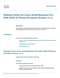 Release Notes for Cisco Small Business Pro Release Notes