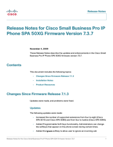 Release Notes for Cisco Small Business Pro IP Release Notes