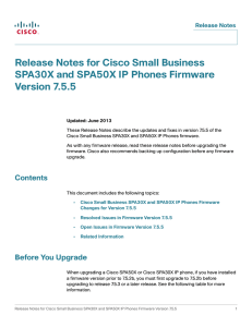 Release Notes for Cisco Small Business Version 7.5.5 Release Notes