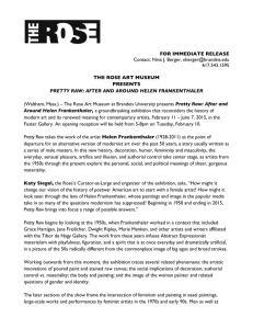 FOR IMMEDIATE RELEASE THE ROSE ART MUSEUM PRESENTS